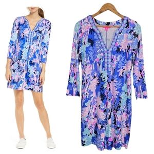 Lilly Pulitzer Melli Dress Iris Blue Graffiti Park Womens Size Medium Colorful